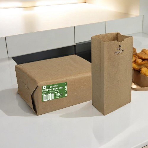 DURO 20 Kraft FSC 500 Brown Paper Bags (8 1/4 in. x 5 5/16 in. x 16 1/8 in.)