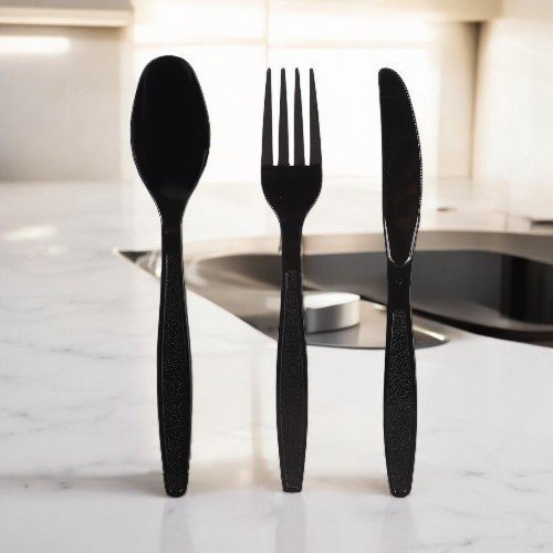 SKYLINE plastic cutlery Medium knife black pack 1000